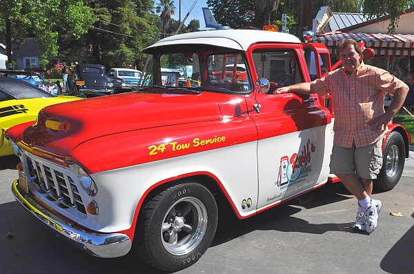 1956 Chevy antique custom tow truck at Reiff's Gas Station Museum